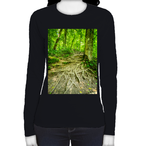 The Well Travelled Path Women's Fitted Long Sleeve Tee - Gildan