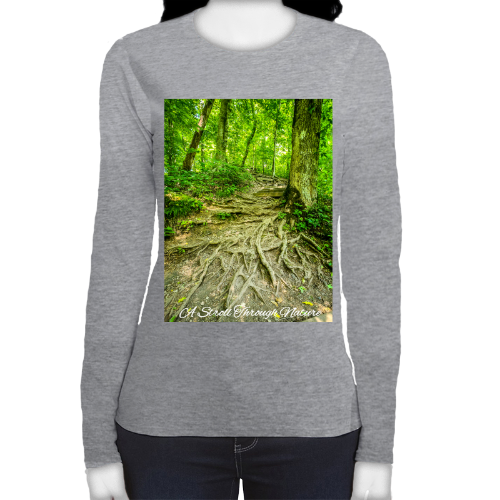 The Well Travelled Path Women's Fitted Long Sleeve Tee - Gildan