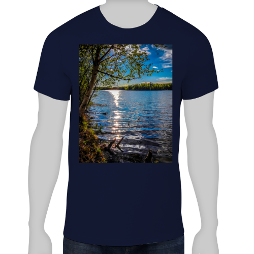 Alaskan Lake View Men's Lightweight Fashion Tee - Anvil