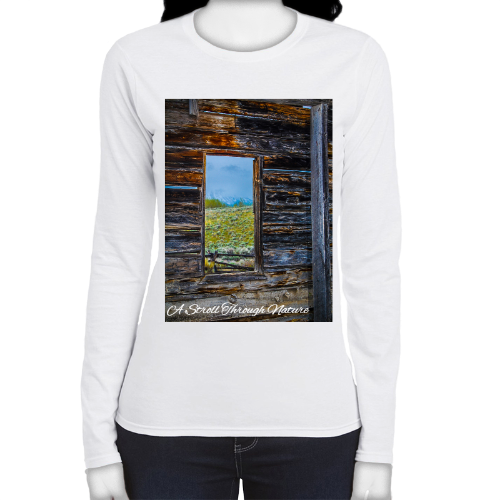 The Window to Nature Women's Fitted Long Sleeve Tee - Gildan