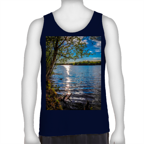 Alaskan Lake View Men's Ultra Cotton Tank Top - Gildan