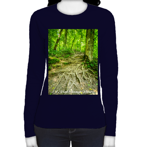 The Well Travelled Path Women's Fitted Long Sleeve Tee - Gildan