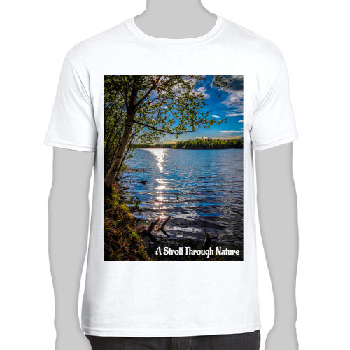 Alaskan Lake View Men's Fitted Short Sleeve Tee - Gildan