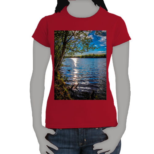 Alaskan Lake View Women's Softstyle Tee - Gildan