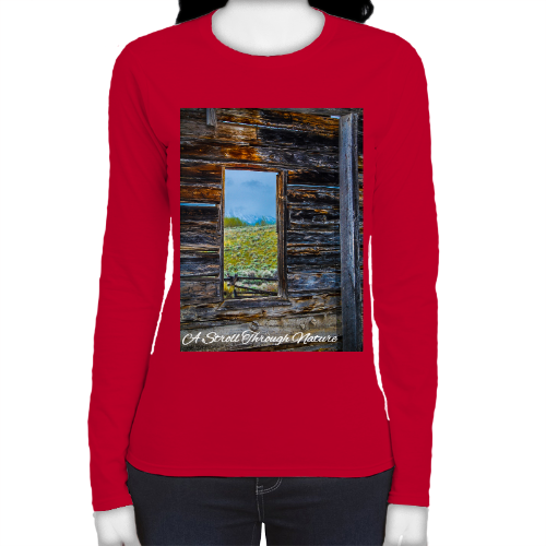 The Window to Nature Women's Fitted Long Sleeve Tee - Gildan