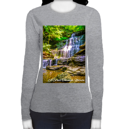 Tennessee Waterfall Women's Fitted Long Sleeve Tee - Gildan