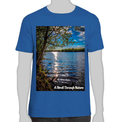 Alaskan Lake View Men's Fitted Short Sleeve Tee - Gildan