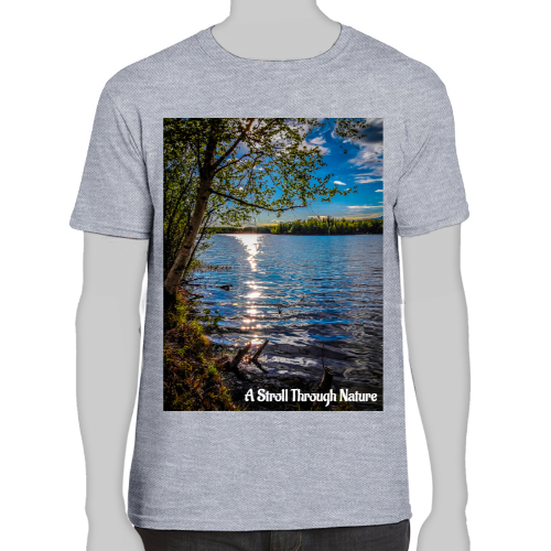 Alaskan Lake View Men's Fitted Short Sleeve Tee - Gildan