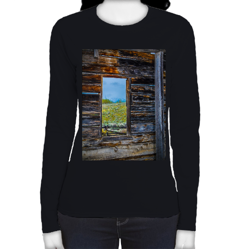 The Window to Nature Women's Fitted Long Sleeve Tee - Gildan