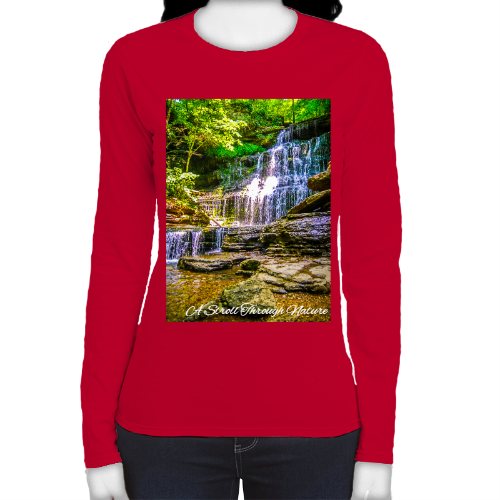 Tennessee Waterfall Women's Fitted Long Sleeve Tee - Gildan