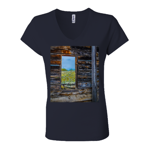 The Window to Nature Women's Jersey Short Sleeve V-Neck Tee - Bella+Canvas