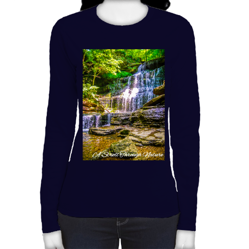 Tennessee Waterfall Women's Fitted Long Sleeve Tee - Gildan