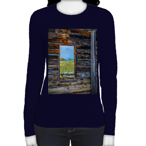 The Window to Nature Women's Fitted Long Sleeve Tee - Gildan