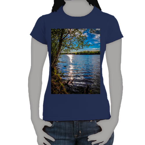 Alaskan Lake View Women's Softstyle Tee - Gildan