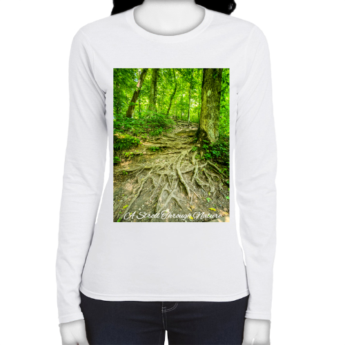 The Well Travelled Path Women's Fitted Long Sleeve Tee - Gildan