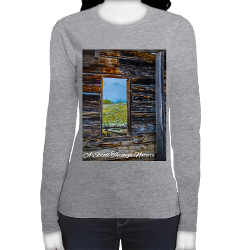 The Window to Nature Women's Fitted Long Sleeve Tee - Gildan